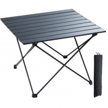 VEVOR skládací kempingový stůl, venkovní přenosné odkládací stolky, lehký skládací stůl, ultra kompaktní pracovní stůl z hliníkové slitiny s taškou, na vaření, pláž, piknik, cestování, 22,2 x 15,9 palce, černá