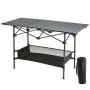 VEVOR Folding Camping Table, Outdoor Portable Side Tables, Lightweight Fold Up Table, Aluminum & Steel Ultra Compact Work Table with Large Storage and Carry Bag, For Beach, Picnic, Travel, 24x16 inch