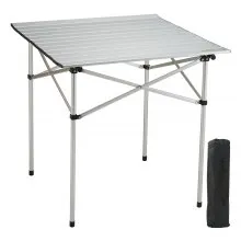 VEVOR Folding Camping Table, Outdoor Portable Side Tables, Lightweight Fold Up Table, Aluminum Ultra Compact Work Table with Carry Bag, For Cooking, Beach, Picnic, Travel, 24x16 inch, Silver