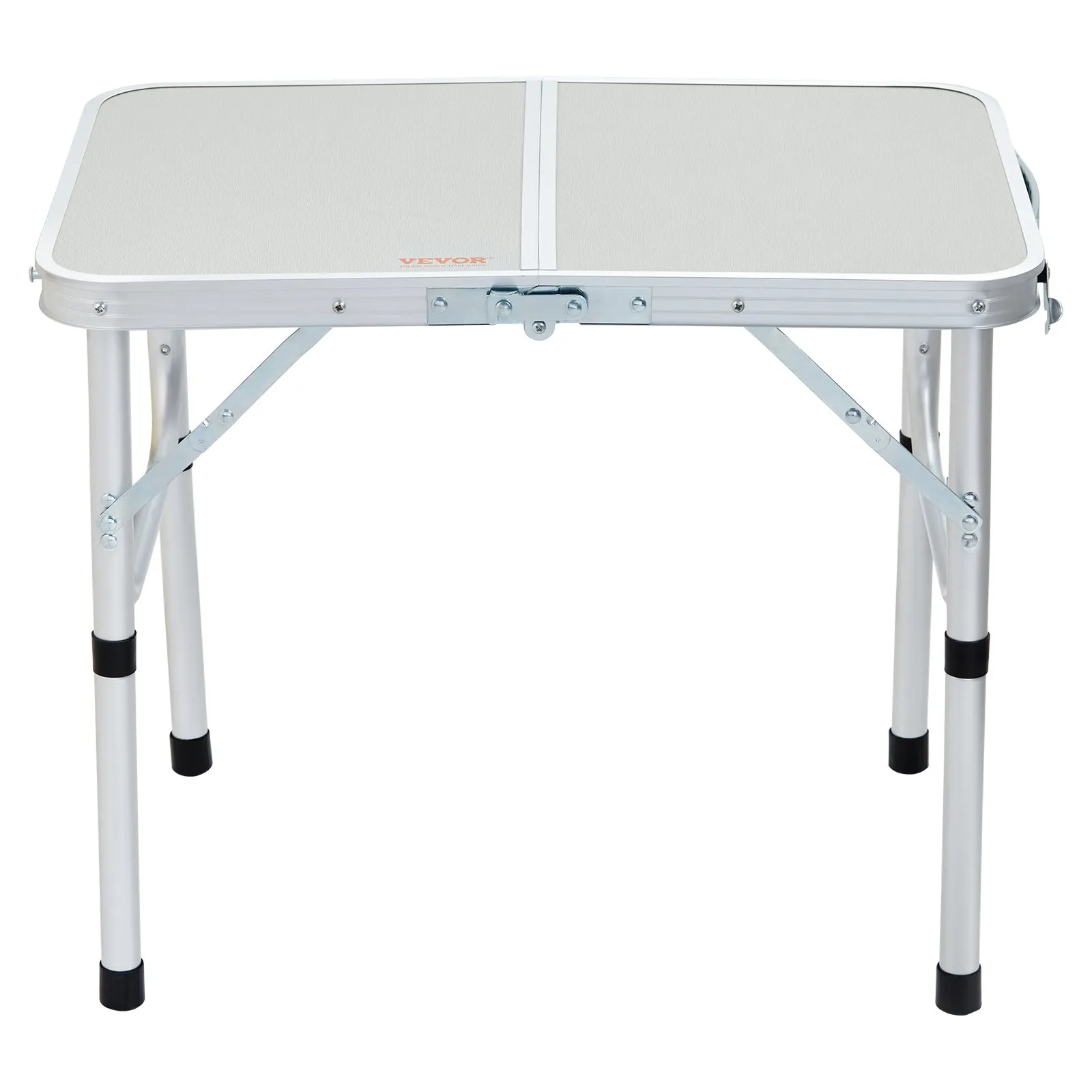 VEVOR Folding Camping Table, Adjustable Height Outdoor Portable Side Tables, Lightweight Fold Up Table, Aluminum & MDF Ultra Compact Work Table, For Cooking, Beach, Picnic, Travel, 24x16 inch, Silver