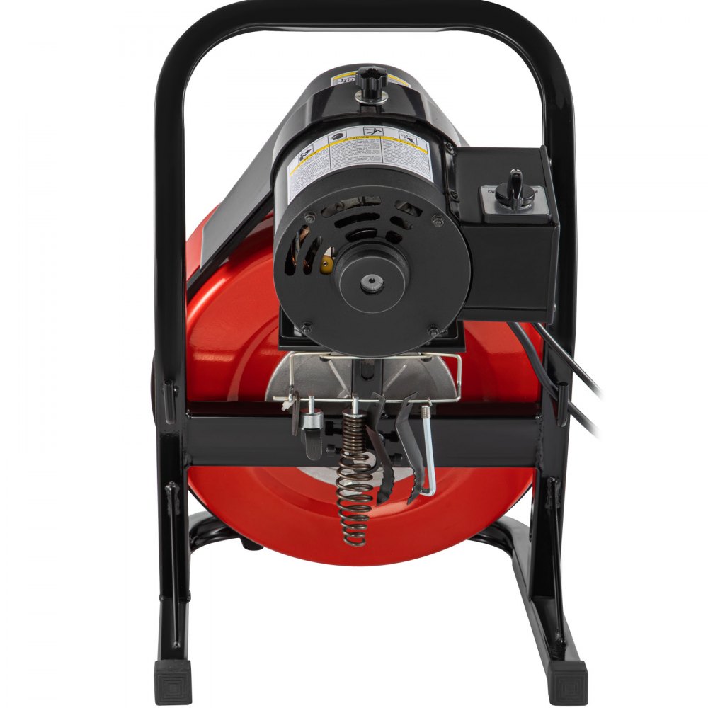 VEVOR Drain Cleaner Machine 50FTx1/2Inch, Sewer Snake Machine with 4 Cutter & Foot Switch, Electric Drain Auger Drill Drain Auger Cleaner for 1" to 4" Pipes