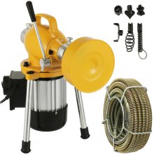 VEVOR 3/4"-4" Sectional Pipe Drain Cleaning Machine 400PRM Snake Cleaner Pipe Drain Cleaning Machine with 66' x 2/3'' Galvanize Cable