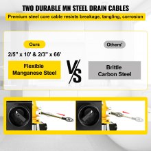 VEVOR Drain Auger 20-100mm 400W Pipe Dredger Pipeline Unblocker Snake Cleaner Portable Tool for Toilet