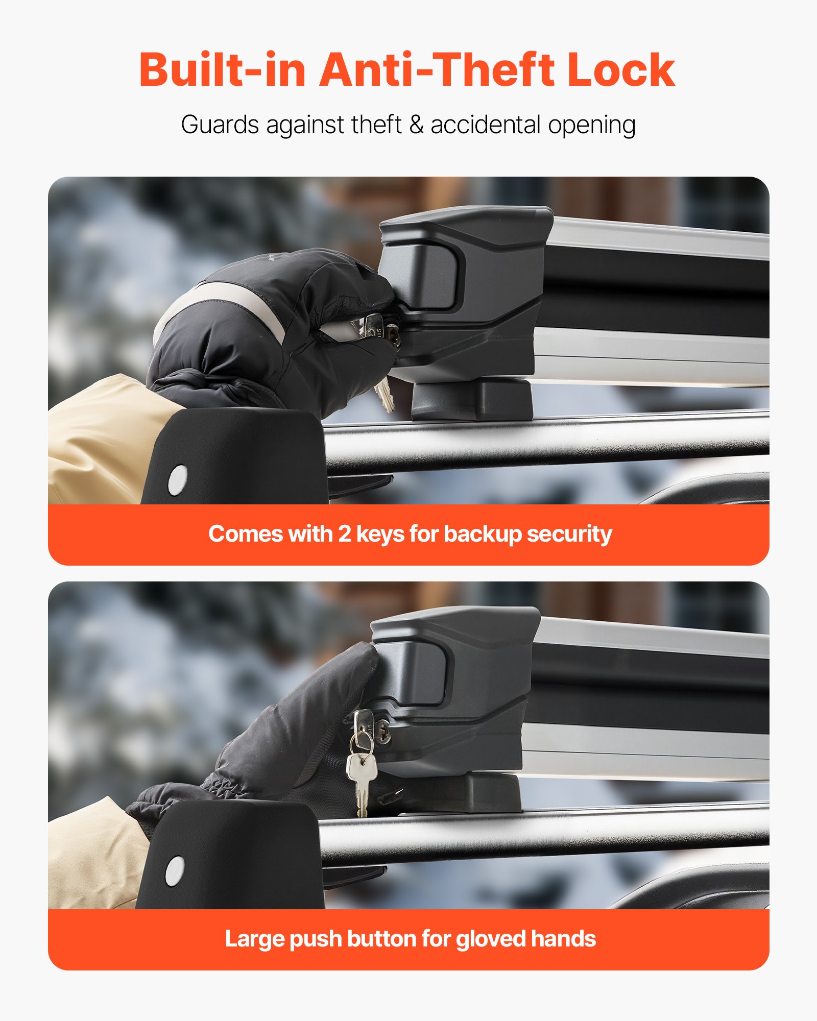 VEVOR Ski & Snowboard Roof Rack, Carry up to 6 Pairs of Skis or 4 ...
