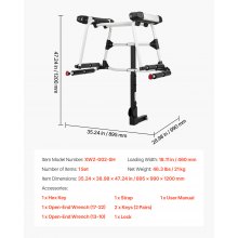 VEVOR Hitch Mounted Ski & Snowboard Rack, Fits 2-Inch Receiver, Carries up to 6 Pairs of Skis or 4 Snowboards, Hitch-Mounted Rack for Car with Key Lock, Security Strap, Tilt Access, Rubber Padding