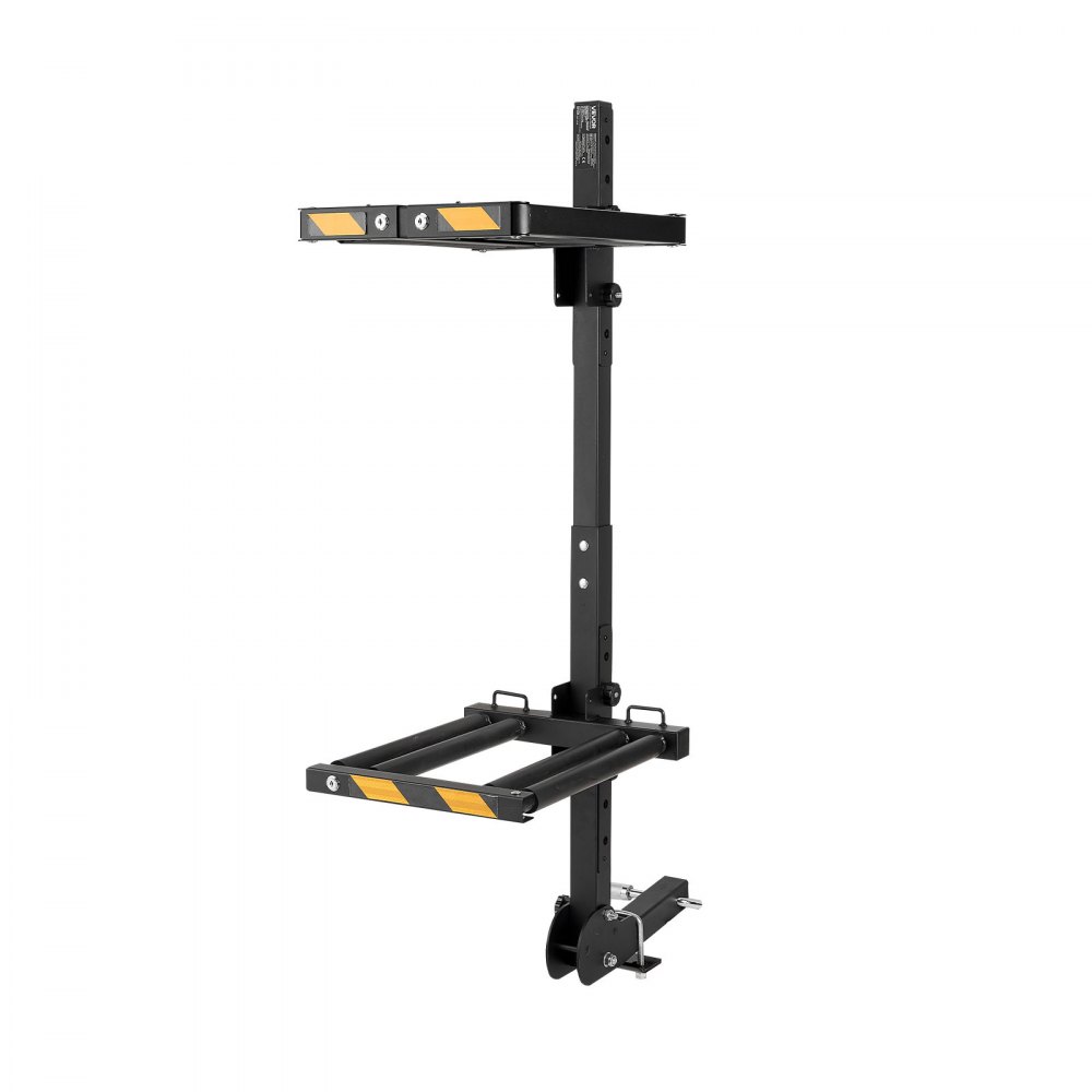 VEVOR Folding Hitch Mounted Ski & Snowboard Rack, Fits 2-Inch Receiver, Carries up to 6 Pairs of Skis or 4 Snowboards, Adjustable Hitch-Mounted Rack for Car with Key Lock, Security Strap, Tilt Access