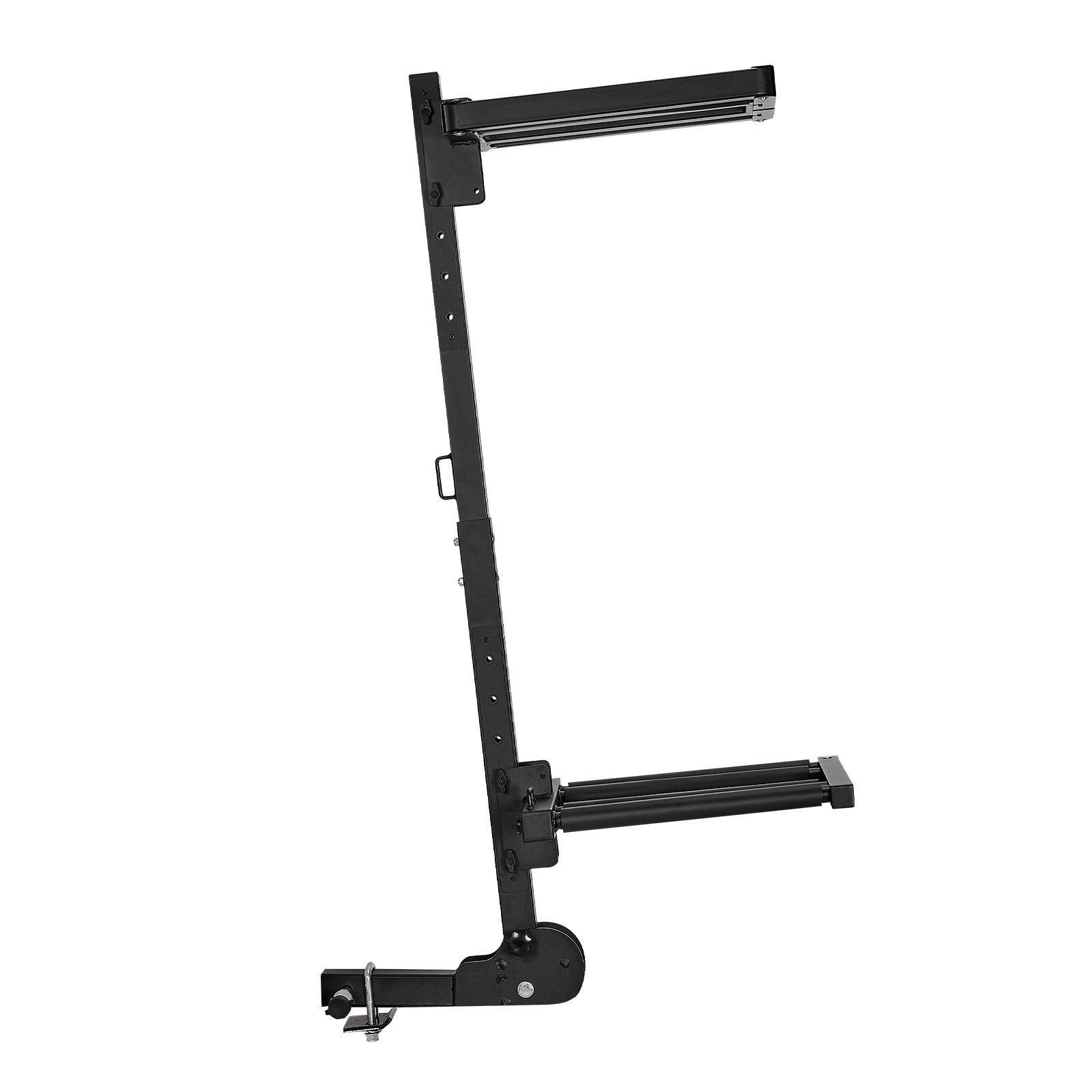 VEVOR Folding Hitch Mounted Ski & Snowboard Rack, Fits 2-Inch Receiver, Carries up to 6 Pairs of Skis or 4 Snowboards, Adjustable Hitch-Mounted Rack for Car with Key Lock, Security Strap, Tilt Access