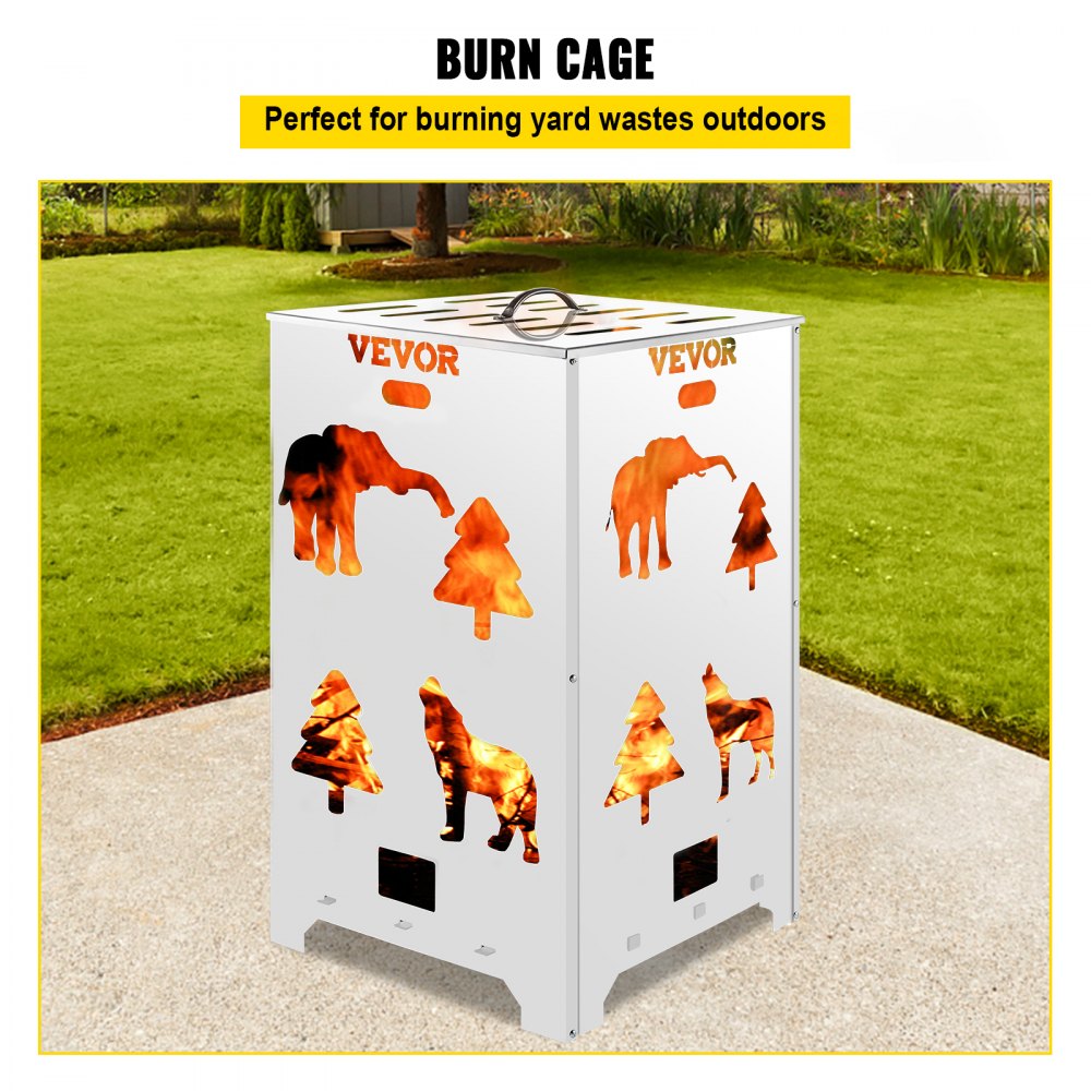 Vevor Burn Barrel Burn Drum Incinerador Barril 14x14x24 pulgadas para desechos de jardín