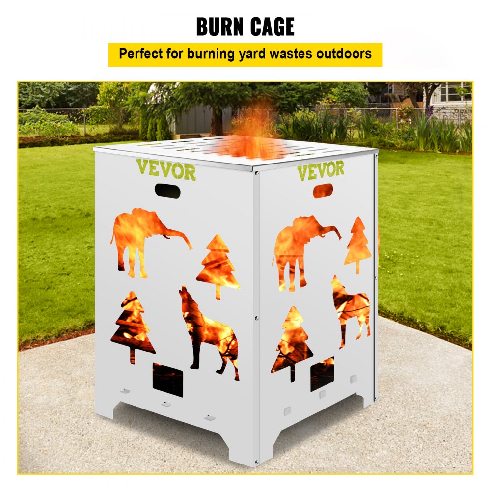Vevor Burn Barrel Burn Drum Incinerator Barrel 22x22x32 Inch For Yard Waste