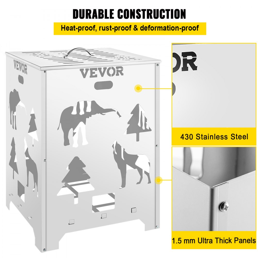 Vevor Burn Barrel Burn Drum Incinerator Barrel 24x24x34 Inch For Yard Waste