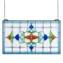 Panel de vitral VEVOR, 66 x 40 cm, estilo Tiffany, con travesaño colgante y cadena, gran rectángulo horizontal, artesanía tradicional vintage para decoración de cocina y hogar.