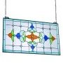 Panel de vitral VEVOR, 66 x 40 cm, estilo Tiffany, con travesaño colgante y cadena, gran rectángulo horizontal, artesanía tradicional vintage para decoración de cocina y hogar.