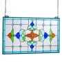 Panel de vitral VEVOR, 66 x 40 cm, estilo Tiffany, con travesaño colgante y cadena, gran rectángulo horizontal, artesanía tradicional vintage para decoración de cocina y hogar.