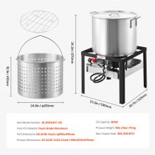 VEVOR 80 Qt Seafood Boiling Kit with Strainer Outdoor Crab Crawfish Cooking Pot