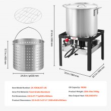 VEVOR 100 Qt Seafood Boiling Kit with Strainer Outdoor Crab Crawfish Cooking Pot