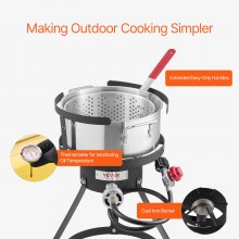 VEVOR 10 Qt Fish and Wing Fryer Aluminum Outdoor Propane Deep Fryer Kit Basket