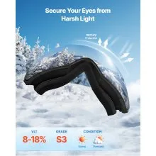 VEVOR Frameless Ski Goggles, Spherical Lens with Silver Mirror Revo Coating, OTG Anti fog Snow Goggles for Men Women, TPU Frame & Ventilation Structure, Suitable for Skiing, Skating, Snowboarding