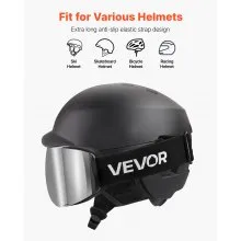 VEVOR Frameless Ski Goggles, Spherical Lens with Silver Mirror Revo Coating, OTG Anti fog Snow Goggles for Men Women, TPU Frame & Ventilation Structure, Suitable for Skiing, Skating, Snowboarding