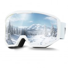 VEVOR Ski Goggles, Cylindrical Lens with Pink Revo Coating, OTG Anti fog Snow Goggles for Men Women Youth, TPU Frame & Ventilation Structure, Suitable for Skiing, Skating, Snowboarding, Cycling