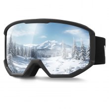 VEVOR Ski Goggles, Cylindrical Lens with Orange Revo Coating, OTG Anti fog Snow Goggles for Men Women Youth, TPU Frame & Ventilation Structure, Suitable for Skiing, Skating, Snowboarding, Cycling