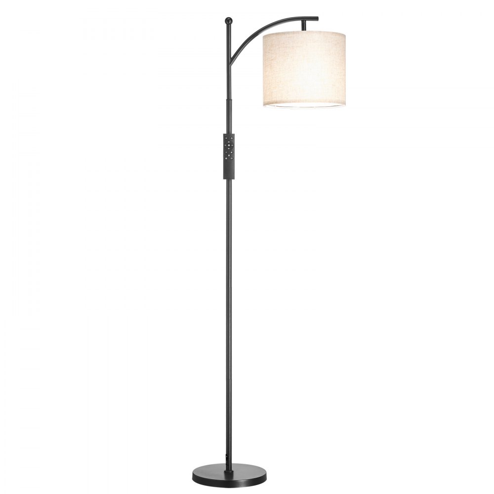 VEVOR Dimmable Floor Lamp, Color Temperature & Brightness Adjustable, Modern Standing Lamp with Remote Control, Foot Switch Floor Lamp for Living Room, Bedroom, Office(LED Bulb, Lampshade Included)