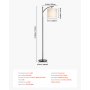 VEVOR Dimmable Floor Lamp, Color Temperature & Brightness Adjustable, Modern Standing Lamp with Remote Control, Foot Switch Floor Lamp for Living Room, Bedroom, Office(LED Bulb, Lampshade Included)