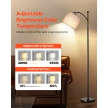 VEVOR Floor Lamp Dimmable Color Temperature Living Room Lamp with Remote Control