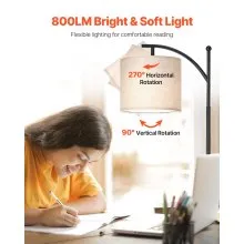 VEVOR Floor Lamp Dimmable Color Temperature Living Room Lamp with Remote Control