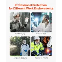 Respirator Mask Reusable Half Face Cover with Safety Glasses Filters for Dust
