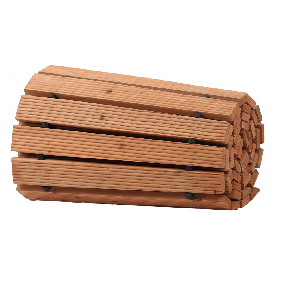 VEVOR Wooden Garden Pathway, 8 ft x 17 in, Non-Slip Curved Garden Walkway, Roll Out Cedar Outdoor Walkway Path with Wire Rope Connection, Decorative Lawn Paver for Backyard Boardwalk Wedding Party