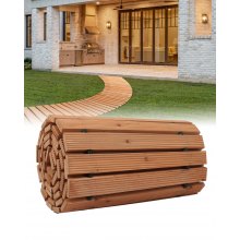 VEVOR 8 ft L x 17 in W Curved Wooden Garden Pathway Roll Out Garden Walkway