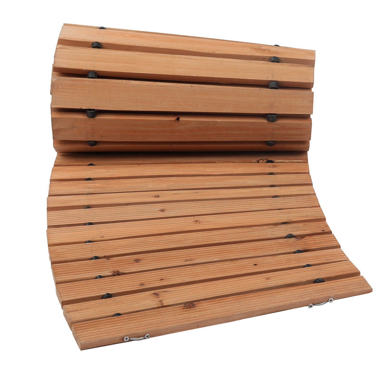 VEVOR Wooden Garden Pathway, 8 ft x 17 in, Non-Slip Curved Garden Walkway, Roll Out Cedar Outdoor Walkway Path with Wire Rope Connection, Decorative Lawn Paver for Backyard Boardwalk Wedding Party