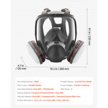 Respirator Mask Reusable Respirator Full Face Gas Cover with Filters for Dust