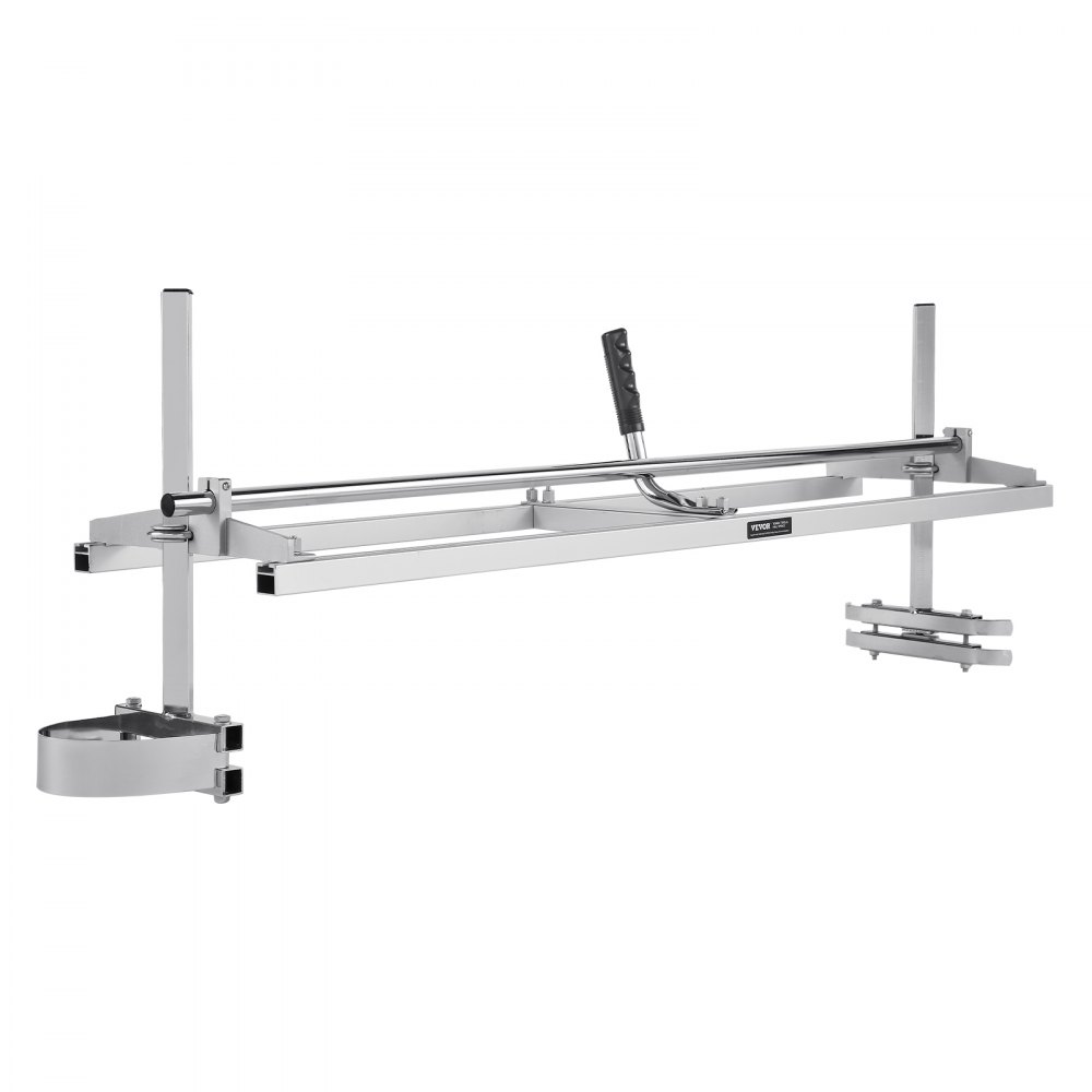 VEVOR chainsaw mill with adjustable guide bar, handle, and sturdy metal frame for precise lumber cutting.