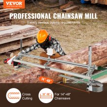 VEVOR Portable Chainsaw Mill 14"-48" Guide Bar 0.2"-11.81" Cutting Thickness