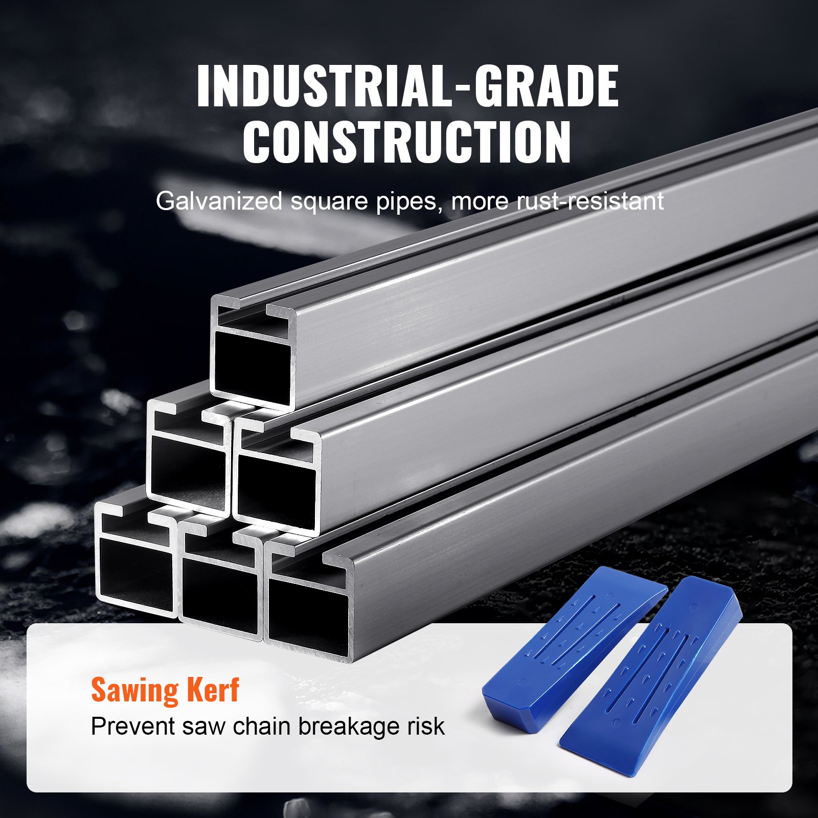 galvanized pipes for VEVOR chainsaw mill with rust-resistant industrial-grade construction.