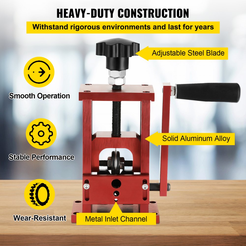 VEVOR 1.5-20mm Copper Wire Stripping Machine 1 blade Cable Stripper Scrap Metal Recycle Wire Stripping Tool Manual & Semi-automatic Red