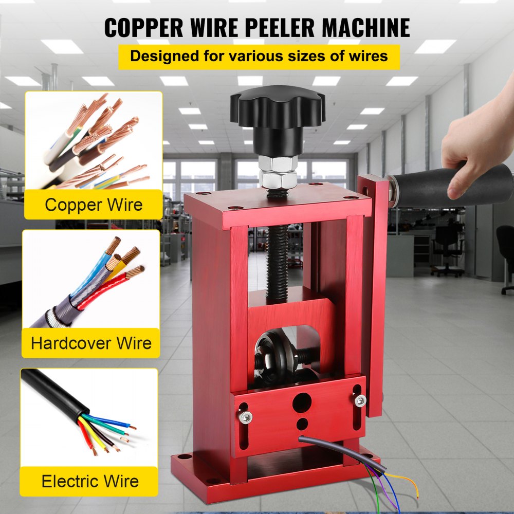 VEVOR Electric Wire Stripping Machine Portable Scrap Wire Stripping Tool with Gear Motor Automatic Wire Stripper Compact Aluminum Alloy Structure