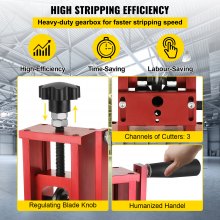 VEVOR 1.5-20mm Copper Wire Stripping Machine 1 blade Cable Stripper Scrap Metal Recycle Wire Stripping Tool Manual & Semi-automatic Red