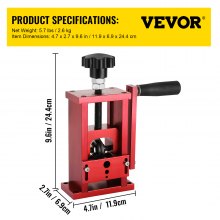 VEVOR 1.5-20mm Copper Wire Stripping Machine 1 blade Cable Stripper Scrap Metal Recycle Wire Stripping Tool Manual & Semi-automatic Red