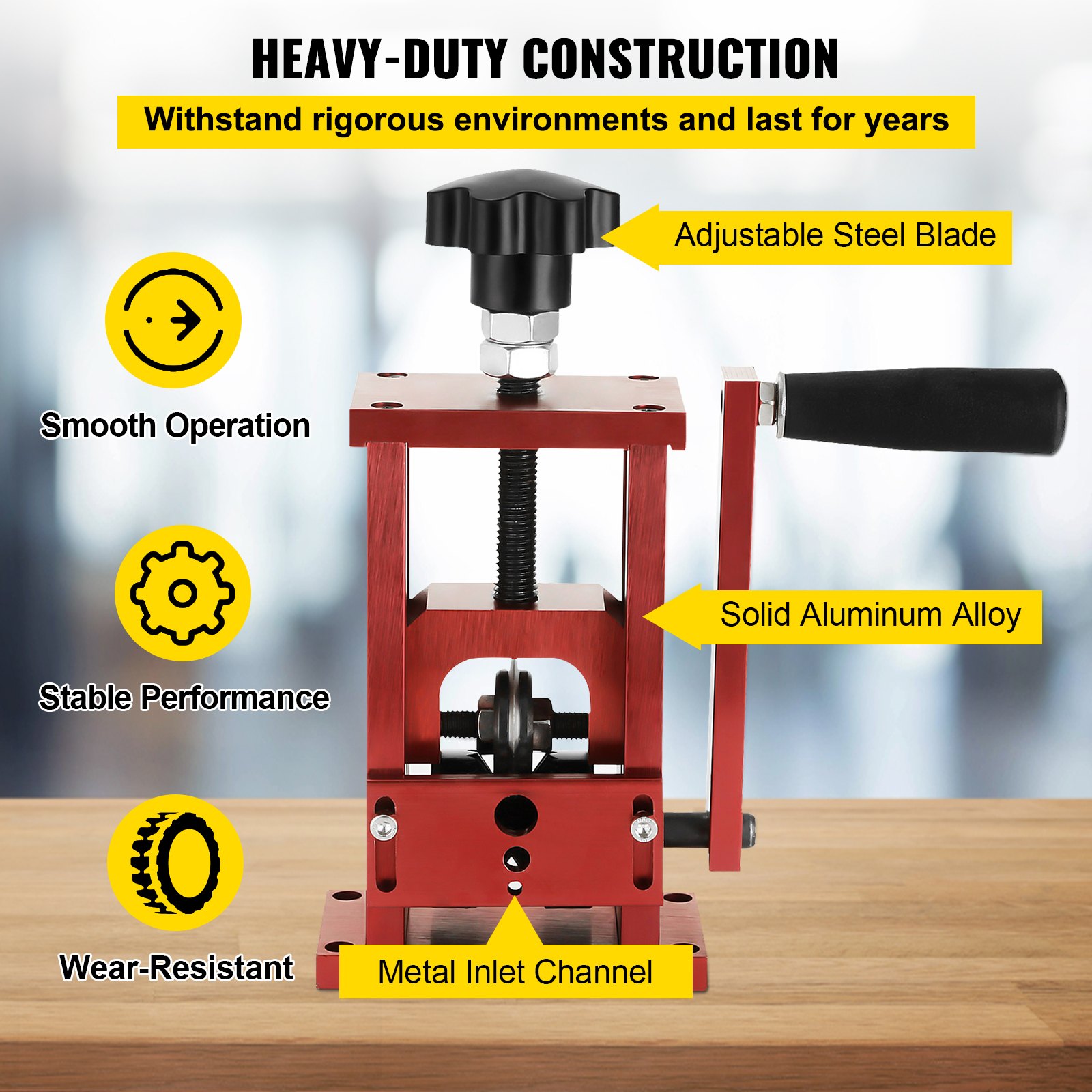 VEVOR 1.5-20mm Copper Wire Stripping Machine 1 blade Cable Stripper Scrap Metal Recycle Wire Stripping Tool Manual & Semi-automatic Red