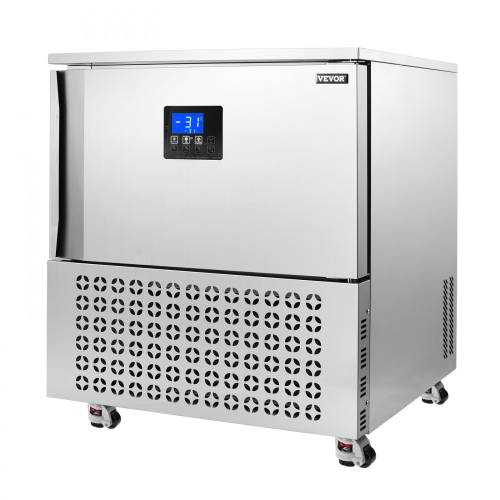VEVOR Commercial Blast Freezer, 114 L / 4 Cu.ft Blast Chiller with 5 Trays, Blast Chiller Freezer Chest with 4 Freezing Modes, Stainless Steel Food Blast Freezer with Casters for Restaurant, Seafood