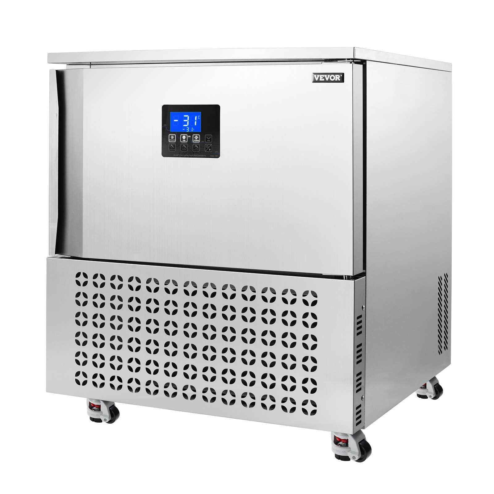 VEVOR Commercial Blast Freezer, 114 L / 4 Cu.ft Blast Chiller with 5 Trays, Blast Chiller Freezer Chest with 4 Freezing Modes, Stainless Steel Food Blast Freezer with Casters for Restaurant, Seafood