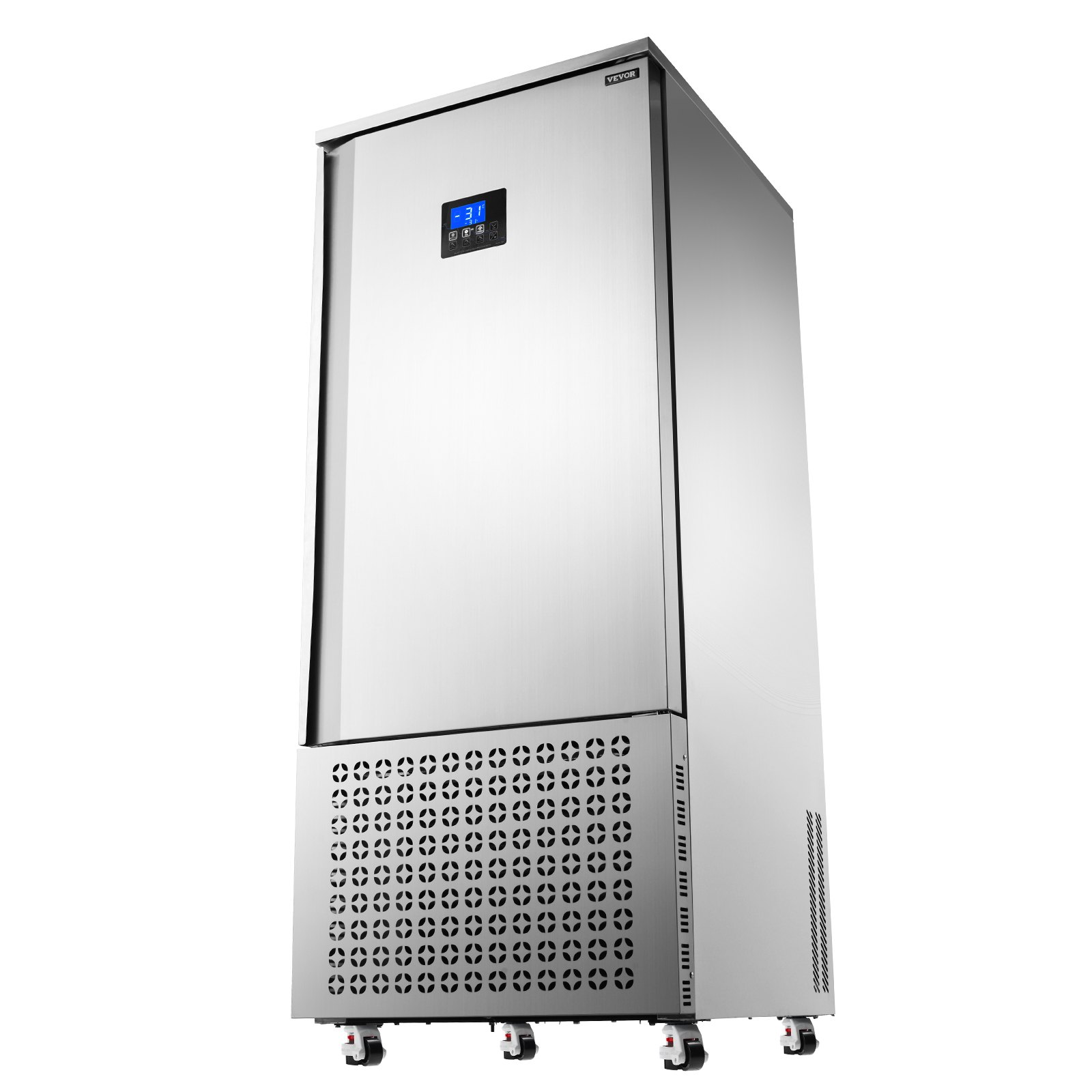 VEVOR Commercial Blast Freezer, 370 L / 13.1 Cu.ft Blast Chiller with 15 Trays, Blast Chiller Freezer Chest with 4 Freezing Modes, Stainless Steel Food Blast Freezer with Casters for Restaurant, Seafood