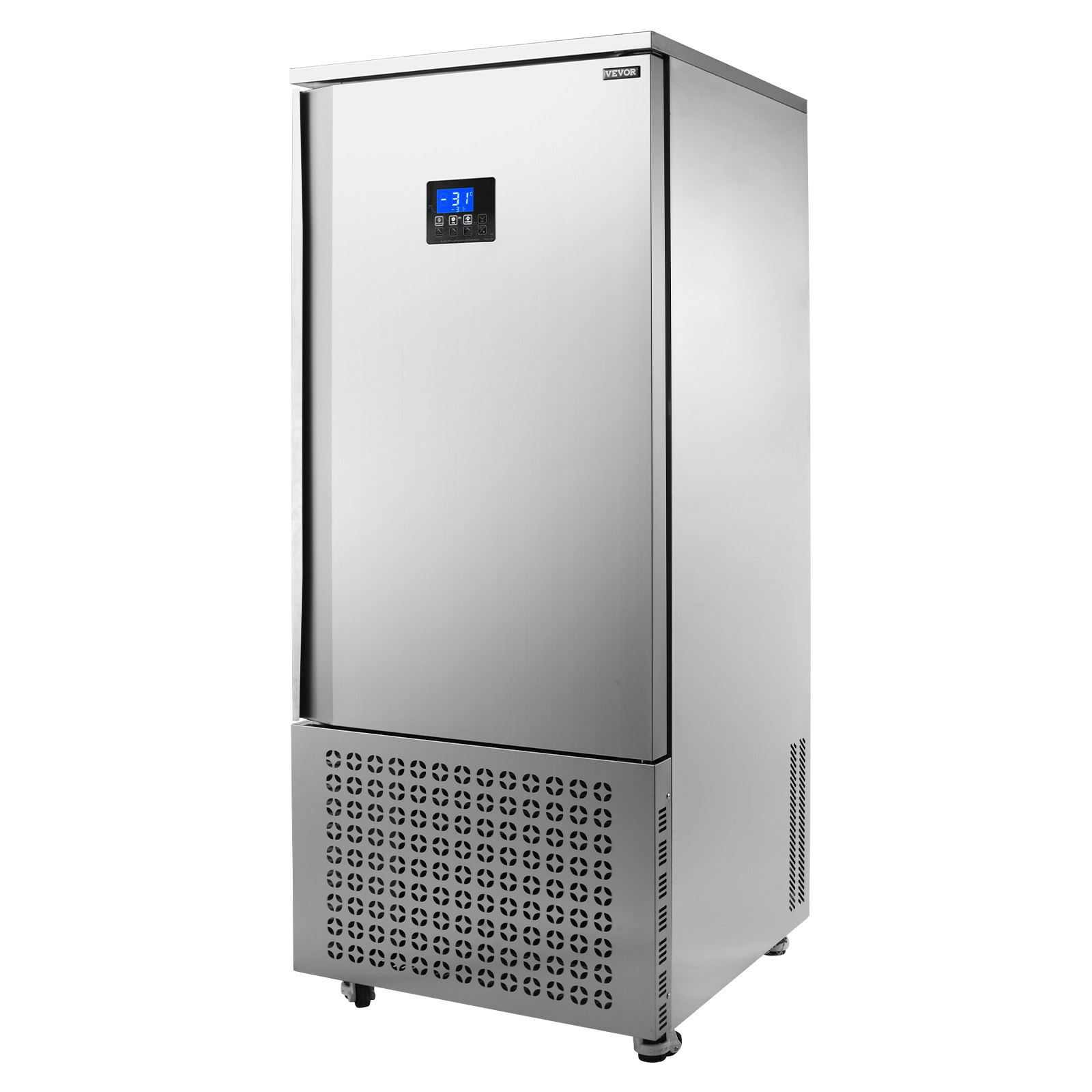 VEVOR Commercial Blast Freezer, 370 L / 13.1 Cu.ft Blast Chiller with 15 Trays, Blast Chiller Freezer Chest with 4 Freezing Modes, Stainless Steel Food Blast Freezer with Casters for Restaurant, Seafood