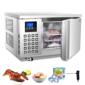 VEVOR Commercial Blast Freezer, 80 L / 2.8 Cu.ft Blast Chiller with 3 Trays, Blast Chiller Freezer Chest with 4 Freezing Modes, Stainless Steel Food Blast Freezer with Casters for Restaurant, Seafood | VEVOR US