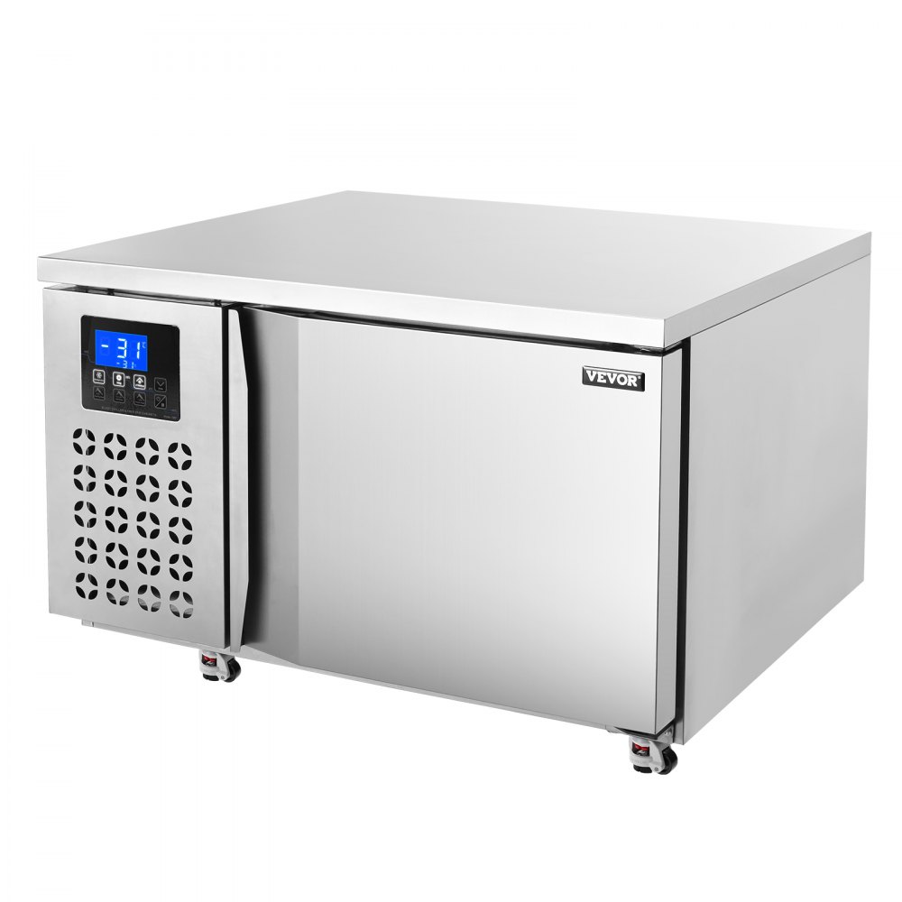 VEVOR Commercial Blast Freezer, 80 L / 2.8 Cu.ft Blast Chiller with 3 Trays, Blast Chiller Freezer Chest with 4 Freezing Modes, Stainless Steel Food Blast Freezer with Casters for Restaurant, Seafood