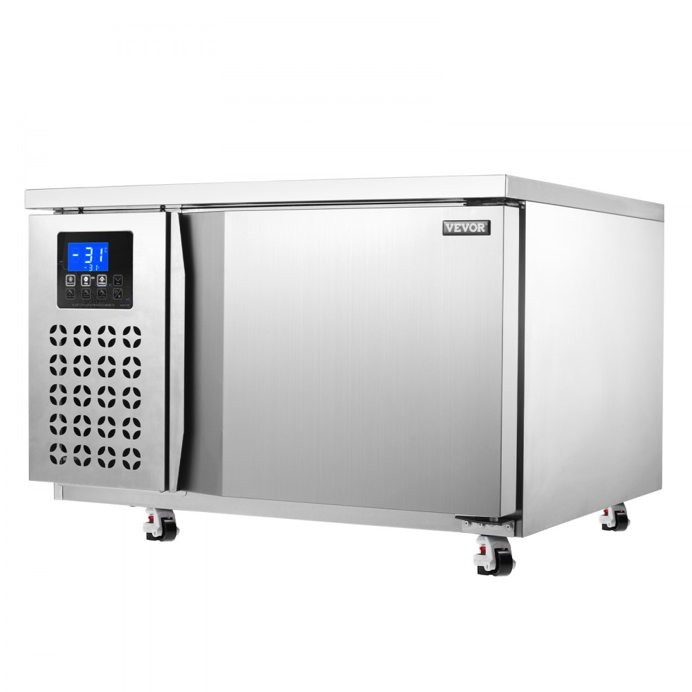 VEVOR Commercial Blast Freezer, 80 L / 2.8 Cu.ft Blast Chiller with 3 Trays, Blast Chiller Freezer Chest with 4 Freezing Modes, Stainless Steel Food Blast Freezer with Casters for Restaurant, Seafood