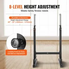 VEVOR Dip Bar, 500 lbs Capacity, Heave Duty Dip Stand Station with Adjustable Height, Fitness Workout Dip Bar Station Stabilizer Parallette Push Up Stand, Parallel Bars for Strength Training Home Gym