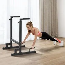 VEVOR Dip Bar, 500 lbs Capacity, Heave Duty Dip Stand Station with Adjustable Height, Fitness Workout Dip Bar Station Stabilizer Parallette Push Up Stand, Parallel Bars for Strength Training Home Gym